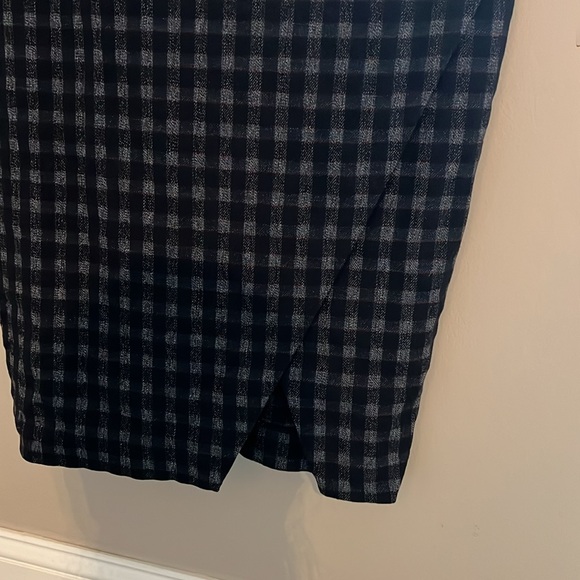 Banana republic bistretch blue and red gingham sheath midi dress 14 tall - Picture 6 of 9